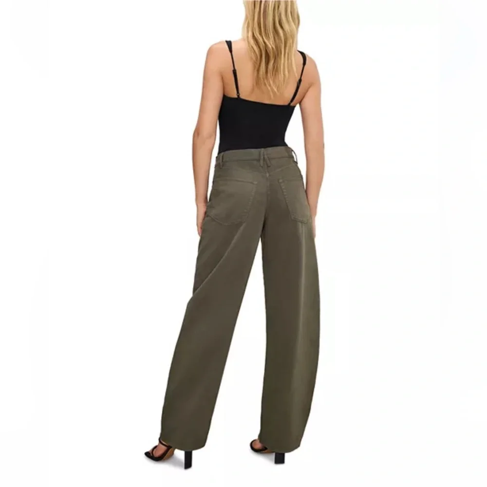 Good American High Rise Barrel Jeans Ft01 Green NWT Size 25 - Picture 13 of 16